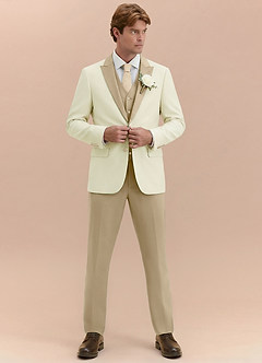 front Adrian Champagne Tredelad smoking i stretchtyg med struktur och sjalkrage