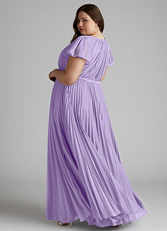 Azazie Kara Modest Bridesmaid Dresses A-Line Pleated Chiffon Floor-Length Dress image11