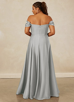 Christian Siriano Bridal for Azazie 1002 Brautjungfernkleider Wandelbar A-Linie Schulterfrei Stretch-Satin Kleid Silber image17