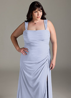Azazie Jesaphine Abiti da Damigella Abito Tubino in Chiffon Fiocco Lavanda image13