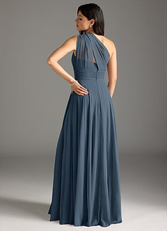 Azazie Charlize Bridesmaid Dresses Neptune A-Line One Shoulder Chiffon Dress image2