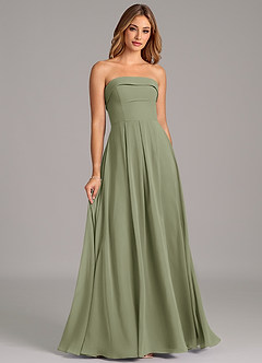 Azazie Lucienne Bridesmaid Dresses Pistachio A-Line Strapless Chiffon Convertible Dress image3