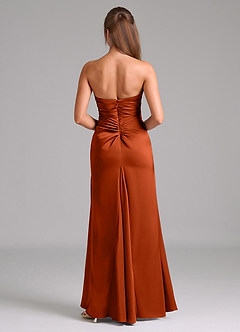 Azazie Lucille Bridesmaid Dresses Paprika Mermaid Strapless Stretch Satin Convertible Dress image2