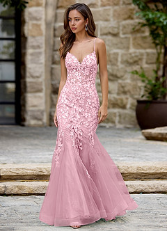 Dentelle Pink Mermaid Prom Dress image4