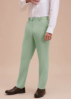 front Ethan Dusty Sage Refined Weave Dress Pants