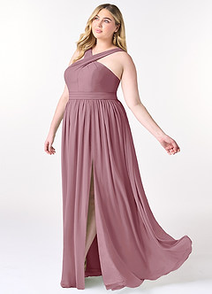 Azazie Elvira Bridesmaid Dresses Vintage Mauve A-Line Pleated Chiffon Dress image9
