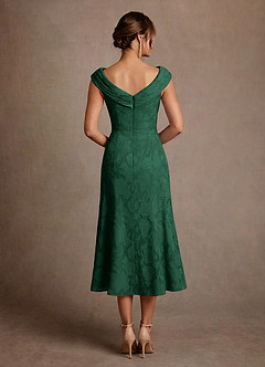 Azazie Keith Klänningar till brudens mor Klä Tubklänning i Blommig Utbrändhet Plisserad Mörkgrön image2