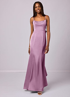 Barbie ♥ Azazie Robes de demoiselle d'honneur Robe Sirène en Satin extensible Arc Glycine image4