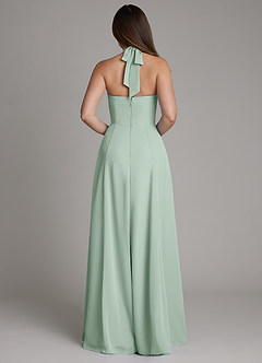 Azazie Irina At-home Try On Dresses Agave A-Line Pleated Chiffon Dress image3