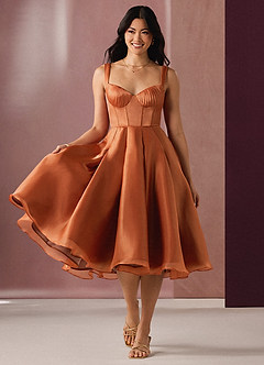 Luca Burnt Orange Midi Dress image1
