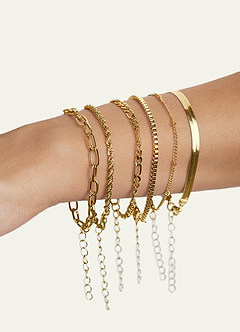 front Ensemble de bracelets multi-chaînes 6 pièces