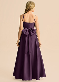 Azazie Rumi Junior Linia A Pofałdowany Satyna elastyczna Długość podłogi Młodsza druhna Sukienka image2