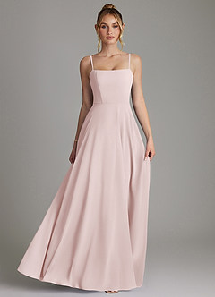 Azazie Elita Bridesmaid Dresses Blushing Pink A-Line Pleated Chiffon Dress image4