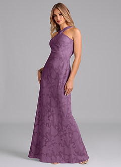 Azazie Doretta Bridesmaid Dresses Wisteria Mermaid Pleated Floral Burnout Dress image4