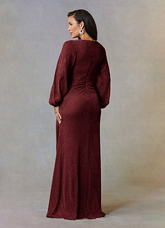 Azazie Sterling vestidos de madre de la novia Vestido de Rubí de Malla Metálica de Corte En A con Volante image3