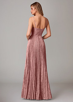 Azazie Akiko Bridesmaid Dresses Dusty Rose A-Line Sweetheart Neckline Floral Burnout Dress image2