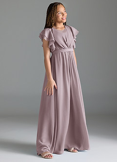 Azazie Daphne Junior Dusk A-Line Pleated Chiffon Dress image3