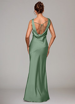 Azazie Rylina Bridesmaid Dresses Matcha Mermaid Stretch Satin Dress image5