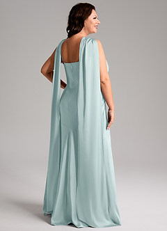 Azazie Kinsley Bridesmaid Dresses Mist Mermaid Side Slit Stretch Satin Dress image9