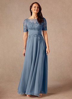 Azazie Raissa Mother of the Bride Dresses Twilight A-Line Lace Chiffon Dress image5