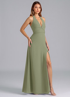 Azazie Odie Abiti da Damigella Abito A-Line in Chiffon Pistacchio image1