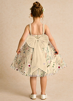 Azazie Peppa Flower Girl Dresses Classic Champagne A-Line Sweetheart Neckline Tulle Dress image2