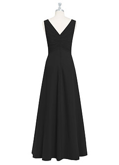 Azazie Flora Brautjungfernkleider A-Linie Plissee Chiffon Kleid Schwarz image8