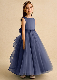 Azazie Lior Flower Girl Dresses Stormy Ball-Gown Pleated Tulle Dress image3