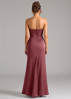 Azazie Debby Bridesmaid Dresses Desert Rose Mermaid Strapless Stretch Satin Convertible Dress image7