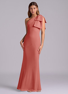 Azazie Yuanna Bridesmaid Dresses Antique Rose Mermaid One Shoulder Chiffon Dress image4