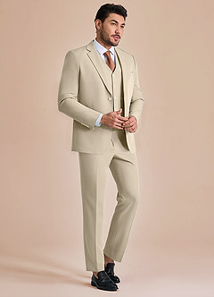 front James Tan Structured Stretch 3-piece suit