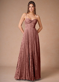 Cannelle Light Pink Pleated Maxi Dress Ready to Ship | Azazie DE