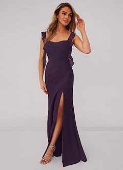 Barbie ♥ Azazie Bridesmaid Dresses Plum Mermaid Corset Chiffon Dress image1