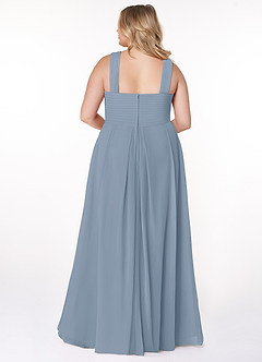 Azazie Kaleigh Bridesmaid Dresses Dusty Blue A-Line Pleated Chiffon Dress image8