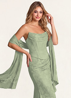 front Azazie Matching Color Floral Burnout Scarf