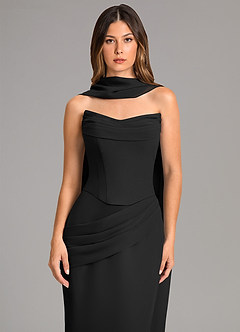 Azazie Sorrel Bridesmaid Dresses Black Mermaid Corset Chiffon Dress image6