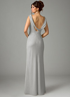 Azazie Kieryn Bridesmaid Dresses Silver Mermaid Pleated Stretch Satin Dress image6