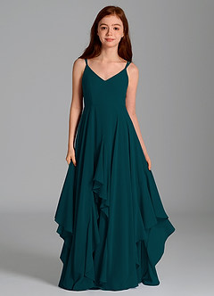 Azazie Karan Junior Pine A-Line Chiffon Dress image4