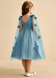 Azazie Staria Blumenmädchenkleider Ballkleid Gestreift Tüll Kleid Stimmungsvolles Blau image9