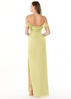 Azazie Emeralda Bridesmaid Dresses Lemon Sorbet Sheath Off the Shoulder Chiffon Dress image2