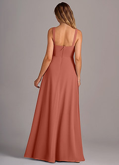 Azazie Debra Bridesmaid Dresses Clay A-Line with Pockets Chiffon Convertible Dress image6