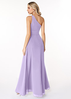 Azazie Dallas Bridesmaid Dresses Lilac A-Line One Shoulder Chiffon Dress image2