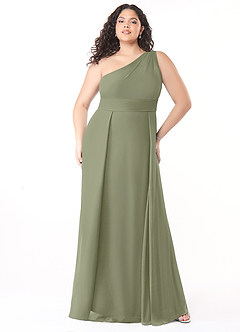 Azazie Dallas Bridesmaid Dresses Pistachio A-Line One Shoulder Chiffon Dress image6