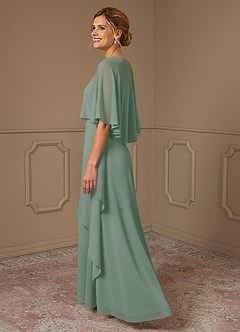 Azazie Bowie Mother of the Bride Dresses Silver Sage A-Line Chiffon Dress image3