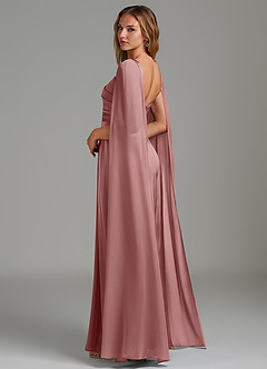 Azazie Niveah Robes de demoiselle d'honneur Robe Trapèze Convertible en Satin extensible Sans bretelles Rose Poussiéreuse image6