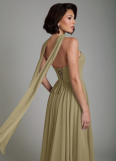 Azazie Petra Robes de demoiselle d'honneur Robe Trapèze en Mousseline de soie Corset Vert Mousse image9