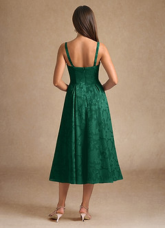 Azazie Lorain Mother of the Bride Dresses Emerald A-Line Pleated Floral Burnout Dress image8