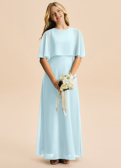Azazie Maris Junior Abito A-Line in Chiffon Nuvola Blu image4