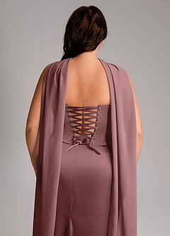 Azazie Sorrel Bridesmaid Dresses Vintage Mauve Mermaid Strapless Stretch Satin Convertible Dress image11