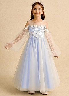 Azazie Zimi Flower Girl Dresses Lavender Ball-Gown Sweetheart Neckline Tulle Dress image2